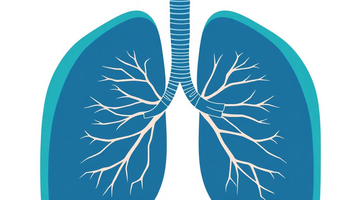 Illustration of the lungs and airways